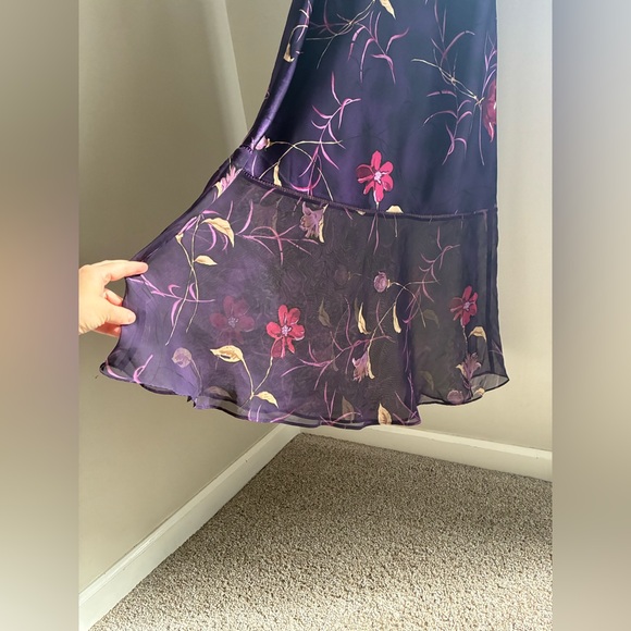 Y2K Whimsigoth Fairy Deep Purple Satin Slip Dress Size Large - Picture 4 of 11